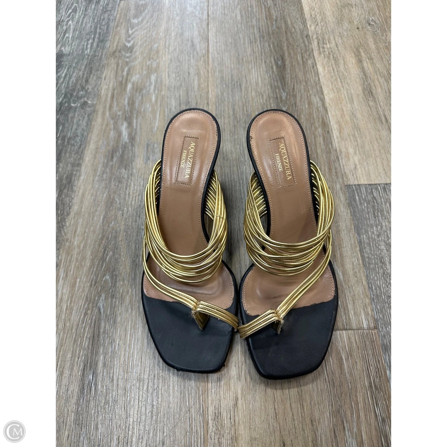 -Sandals Designer By Aquazzura In Black, Size: 8.5