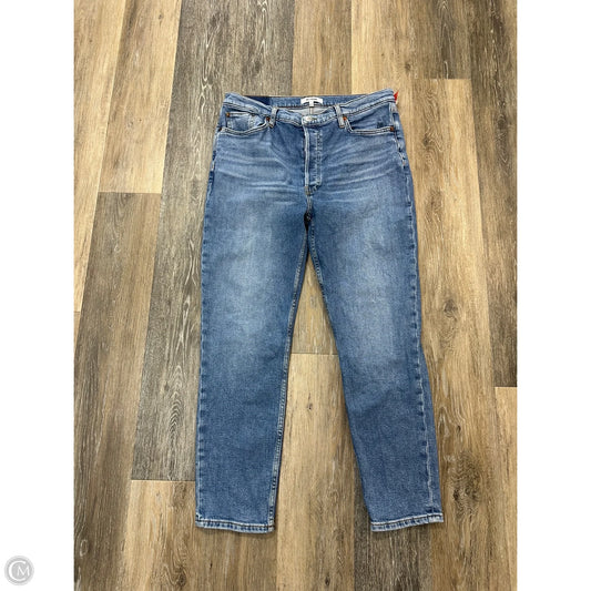Jeans Straight By RE/DONE In Blue Denim, Size: 14