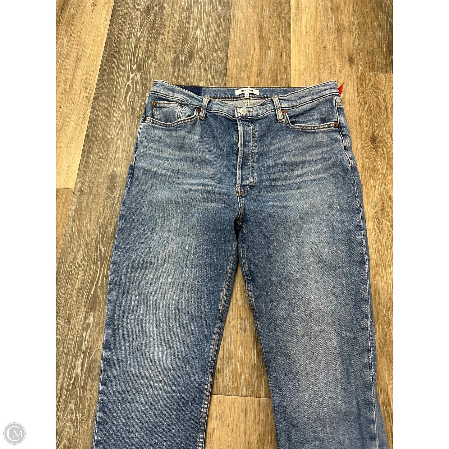Jeans Straight By RE/DONE In Blue Denim, Size: 14