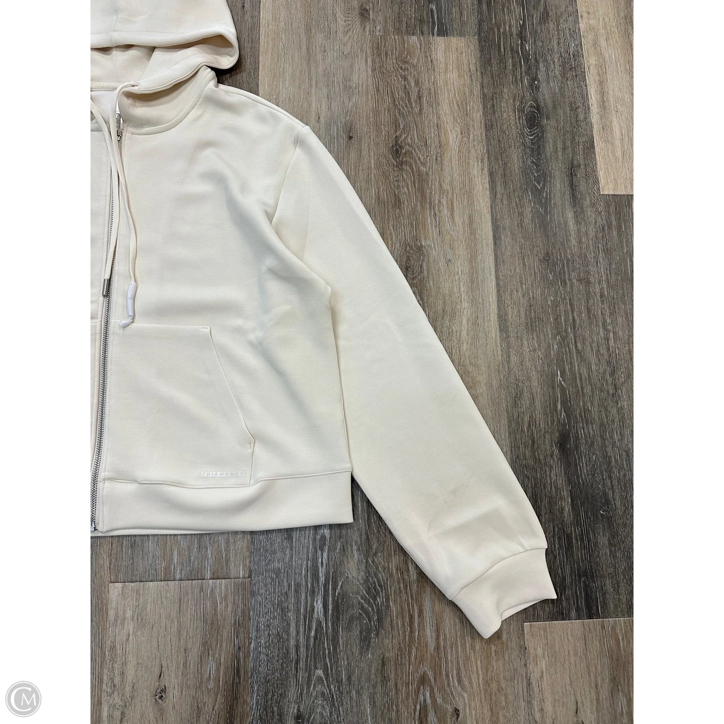 -Athletic Sweatshirt Hoodie By 7 Diamonds In Cream, Size: L