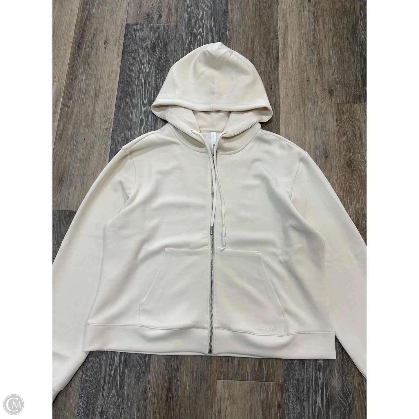 -Athletic Sweatshirt Hoodie By 7 Diamonds In Cream, Size: L