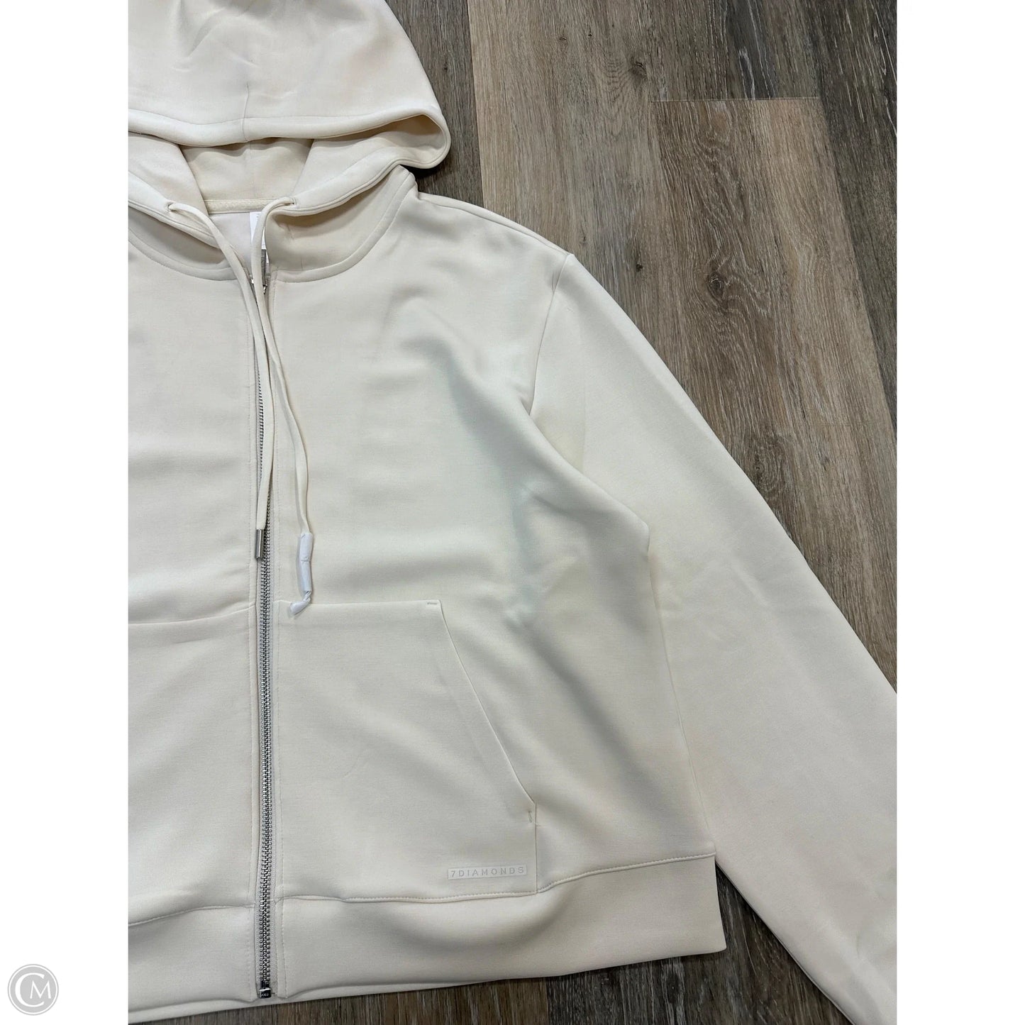 -Athletic Sweatshirt Hoodie By 7 Diamonds In Cream, Size: L