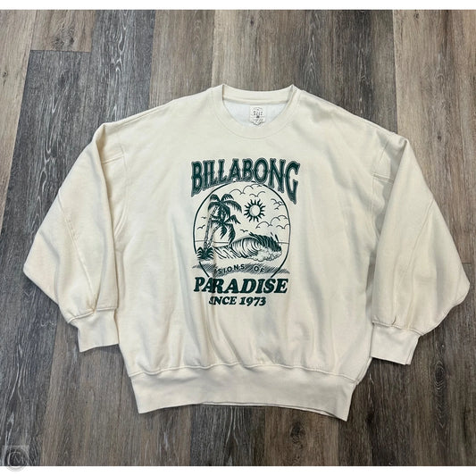 Sweatshirt Crewneck By Billabong In Cream, Size: Xl