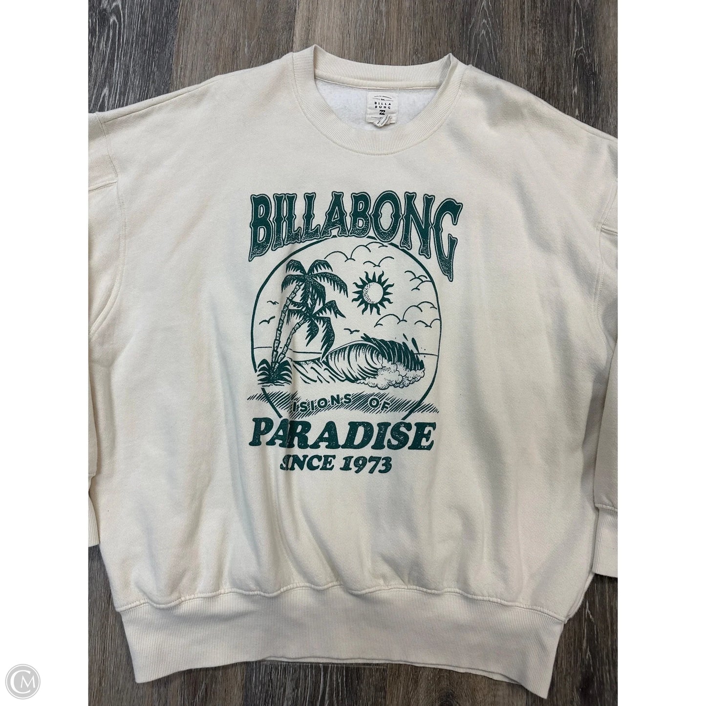 Sweatshirt Crewneck By Billabong In Cream, Size: Xl