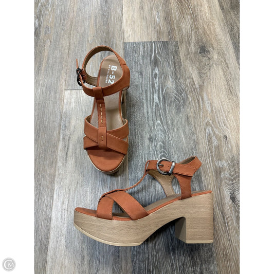 Sandals Heels Block By Bullboxer In Orange, Size: 9