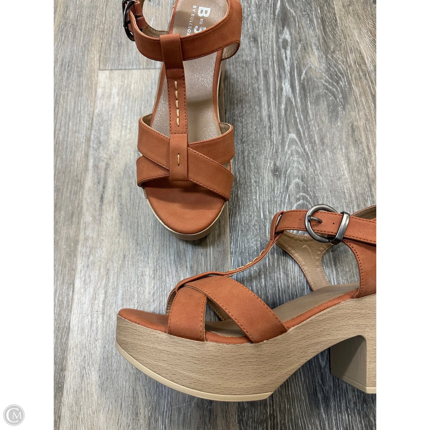 Sandals Heels Block By Bullboxer In Orange, Size: 9