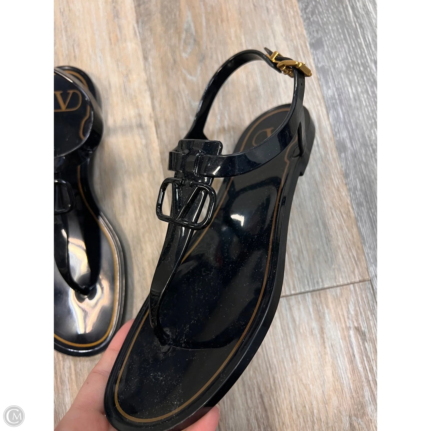 Sandals Luxury Designer By Valentino-garavani In Black, Size: 8/38