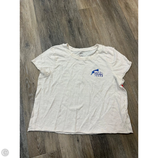 Top Short Sleeve By Maeve In Blue & Cream, Size: M