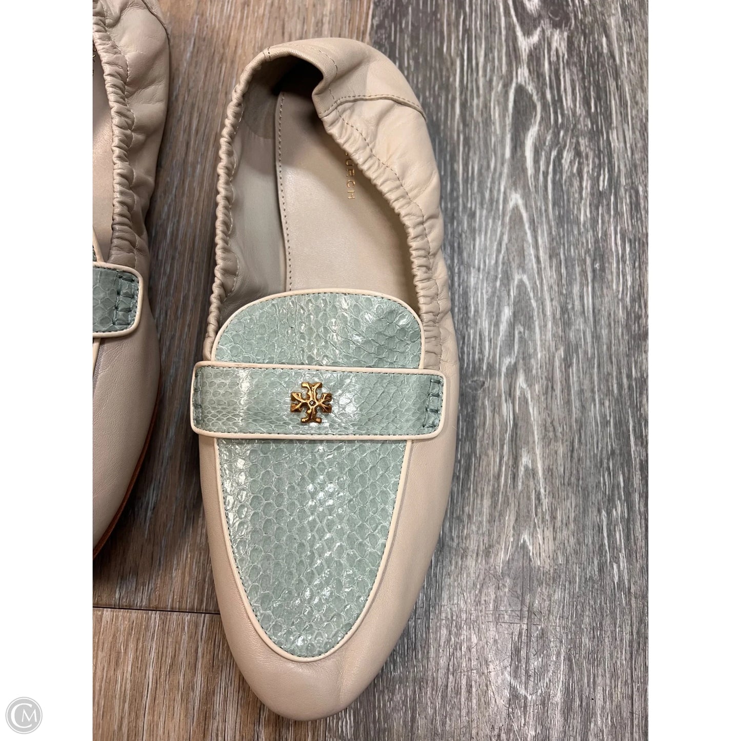 Shoes Designer By Tory Burch In Blue & Cream, Size: 9.5