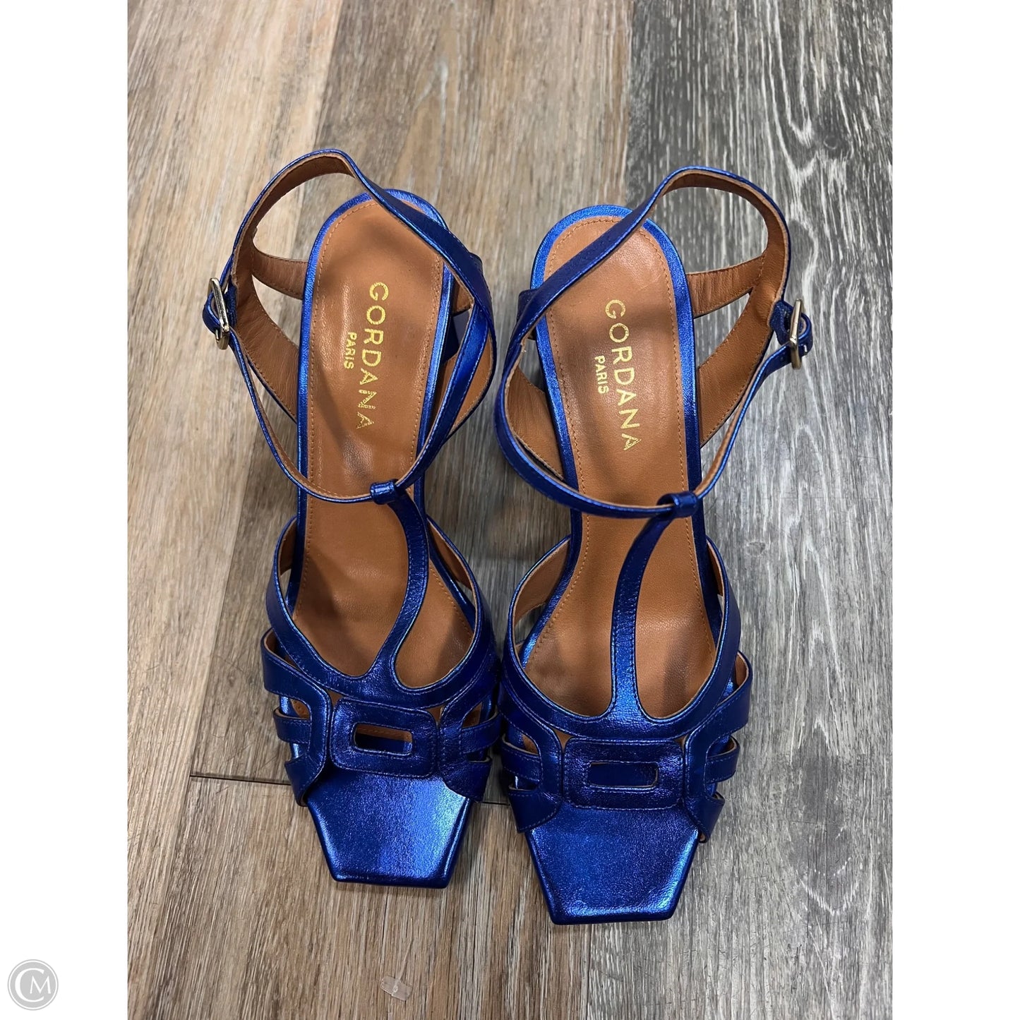 Sandals Heels Block By GORDANA In Blue, Size: 8