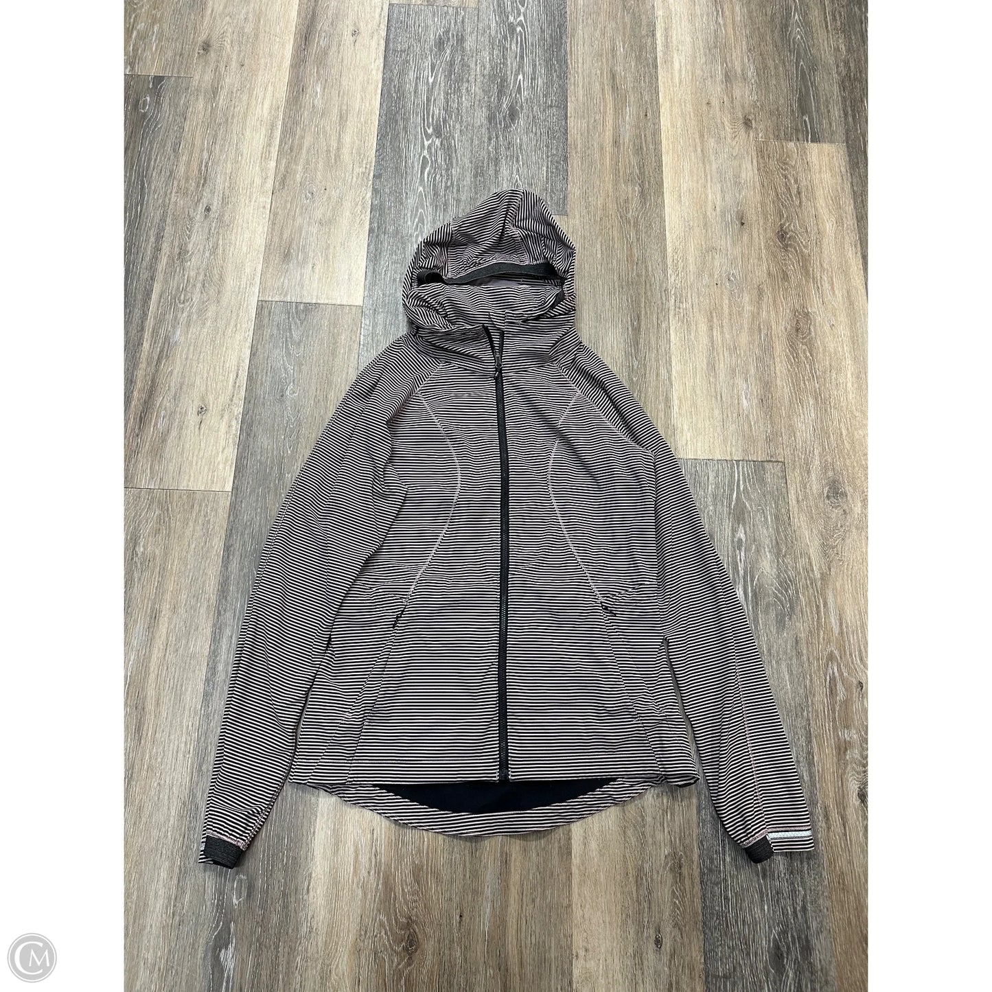 Athletic Sweatshirt Collar By Lululemon In Striped Pattern, Size: 6