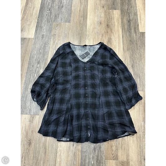 Blouse Long Sleeve By Torrid In Plaid Pattern, Size: 2x