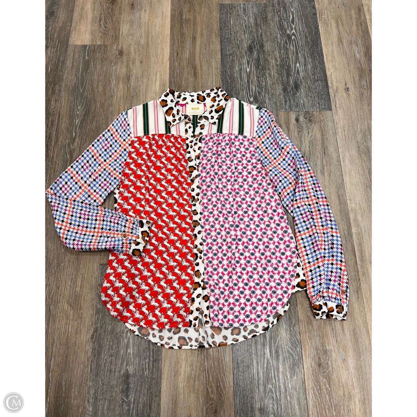 Blouse Long Sleeve By Maeve In Multi-colored, Size: Xs