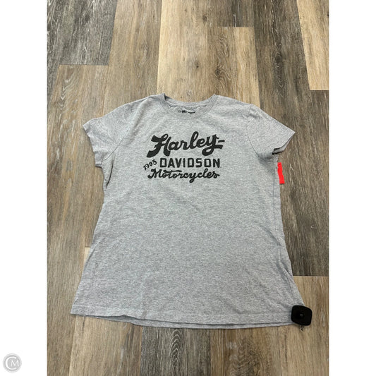 Top Short Sleeve By Harley Davidson In Grey, Size: M