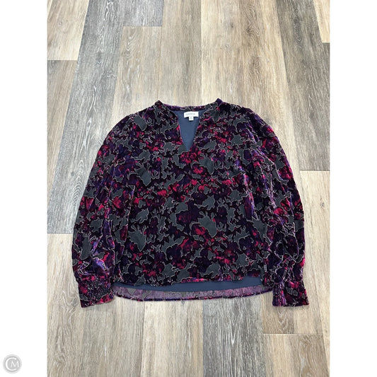 Blouse Long Sleeve By Evereve In Multi-colored, Size: M