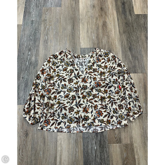 Blouse Long Sleeve By Faherty In Multi-colored, Size: S