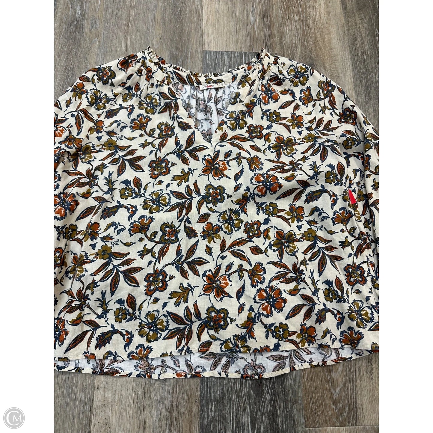 Blouse Long Sleeve By Faherty In Multi-colored, Size: S