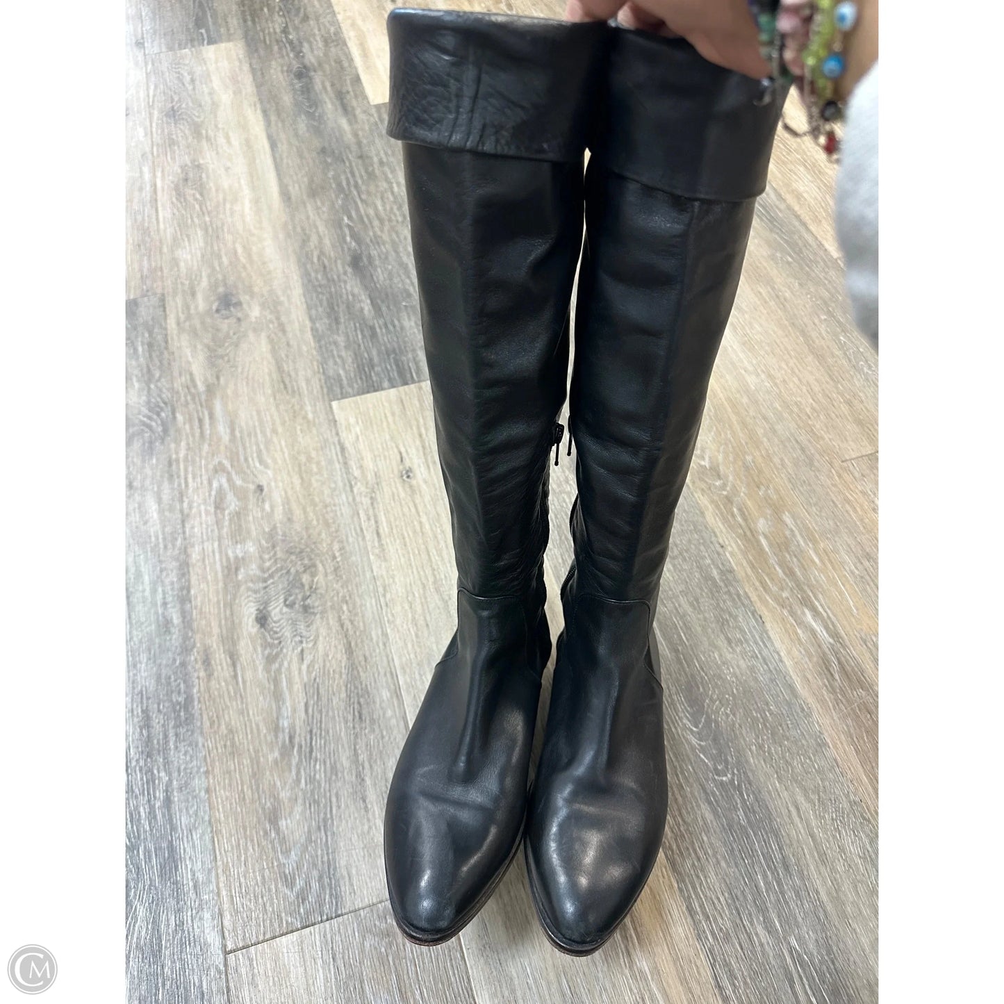 Boots Leather By Jennifer Tattenelli In Black, Size: 6