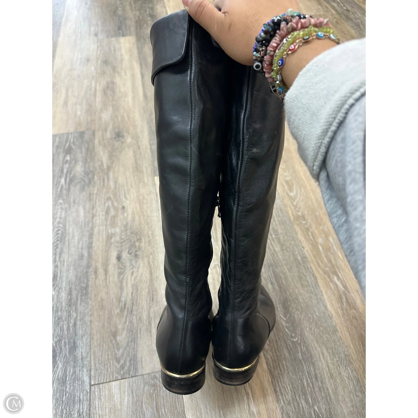 Boots Leather By Jennifer Tattenelli In Black, Size: 6