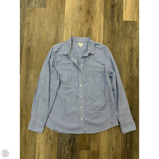 Blouse Long Sleeve By J. Crew In Striped Pattern, Size: L