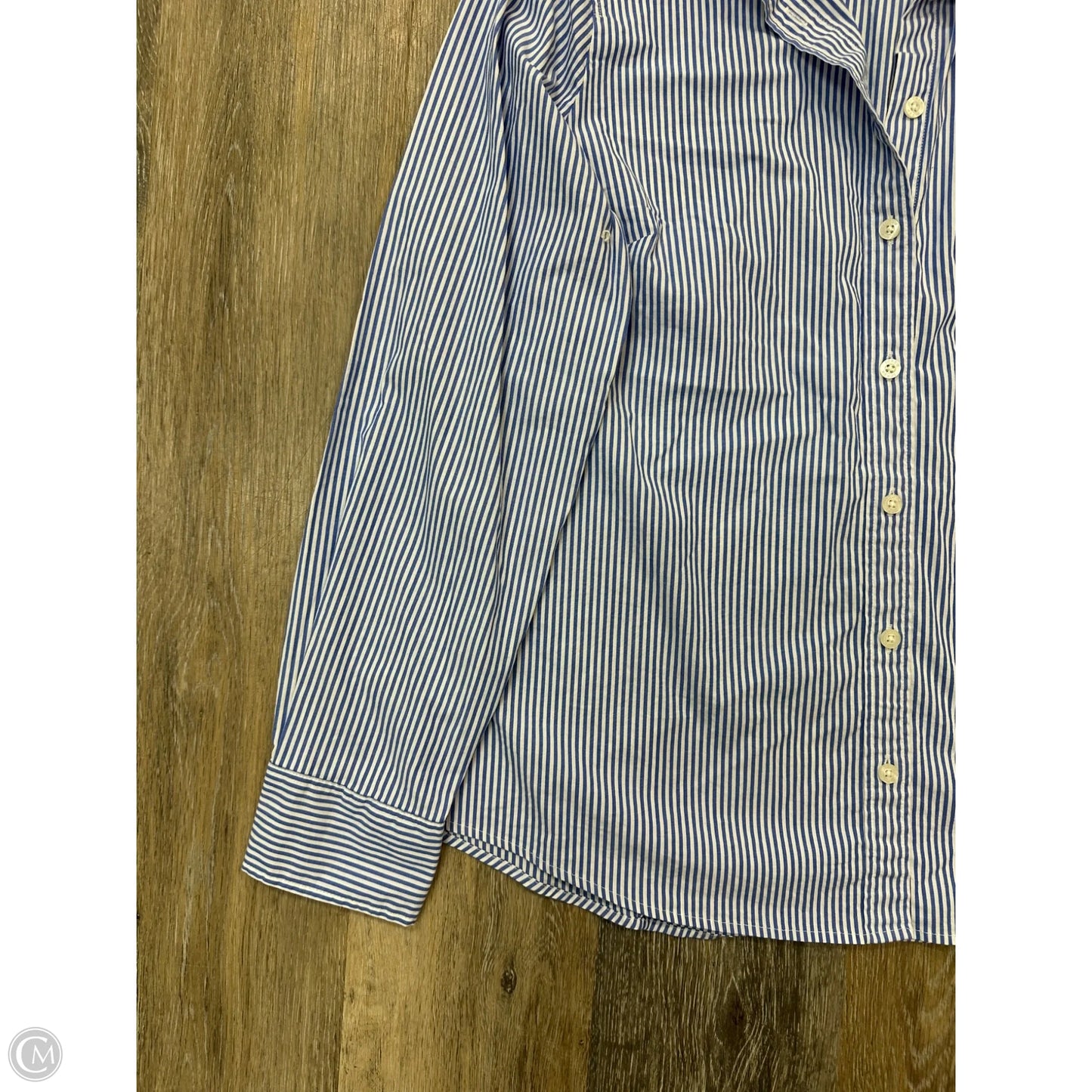 Blouse Long Sleeve By J. Crew In Striped Pattern, Size: L