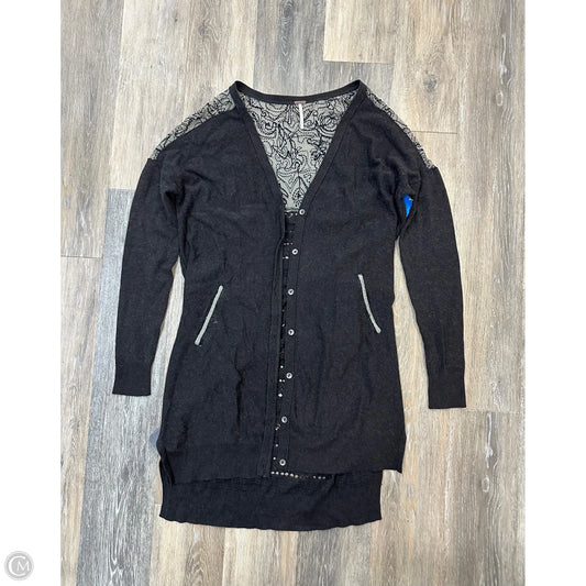 Sweater Cardigan By Free People In Grey, Size: M