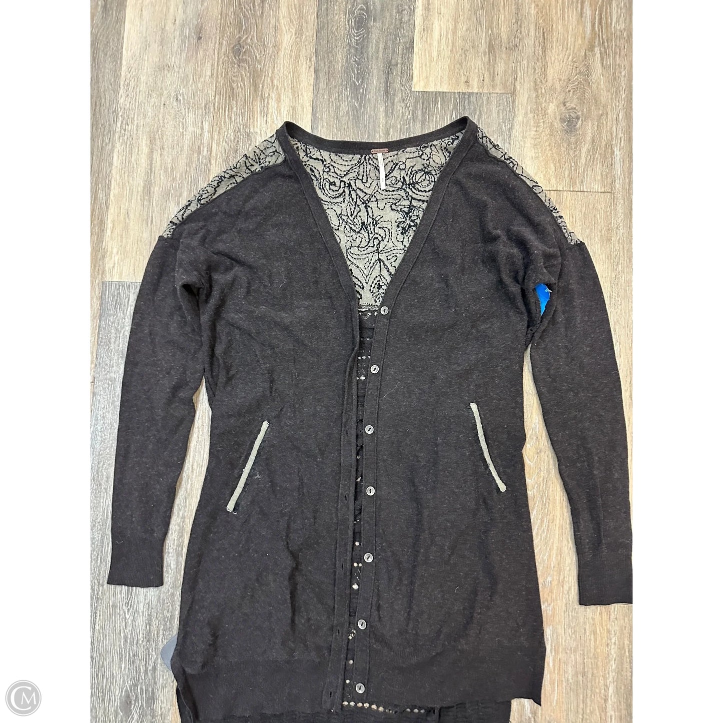 Sweater Cardigan By Free People In Grey, Size: M