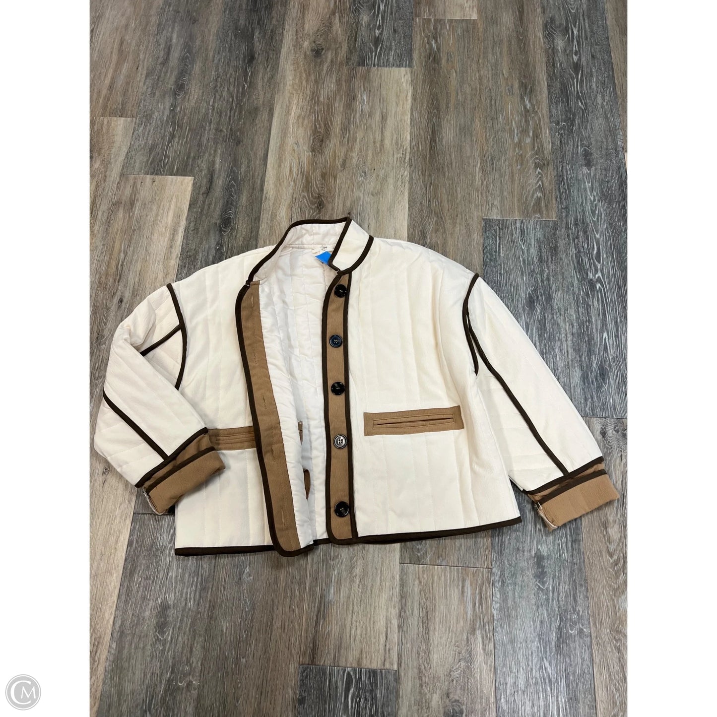 Jacket Puffer & Quilted By Entro In Cream, Size: M