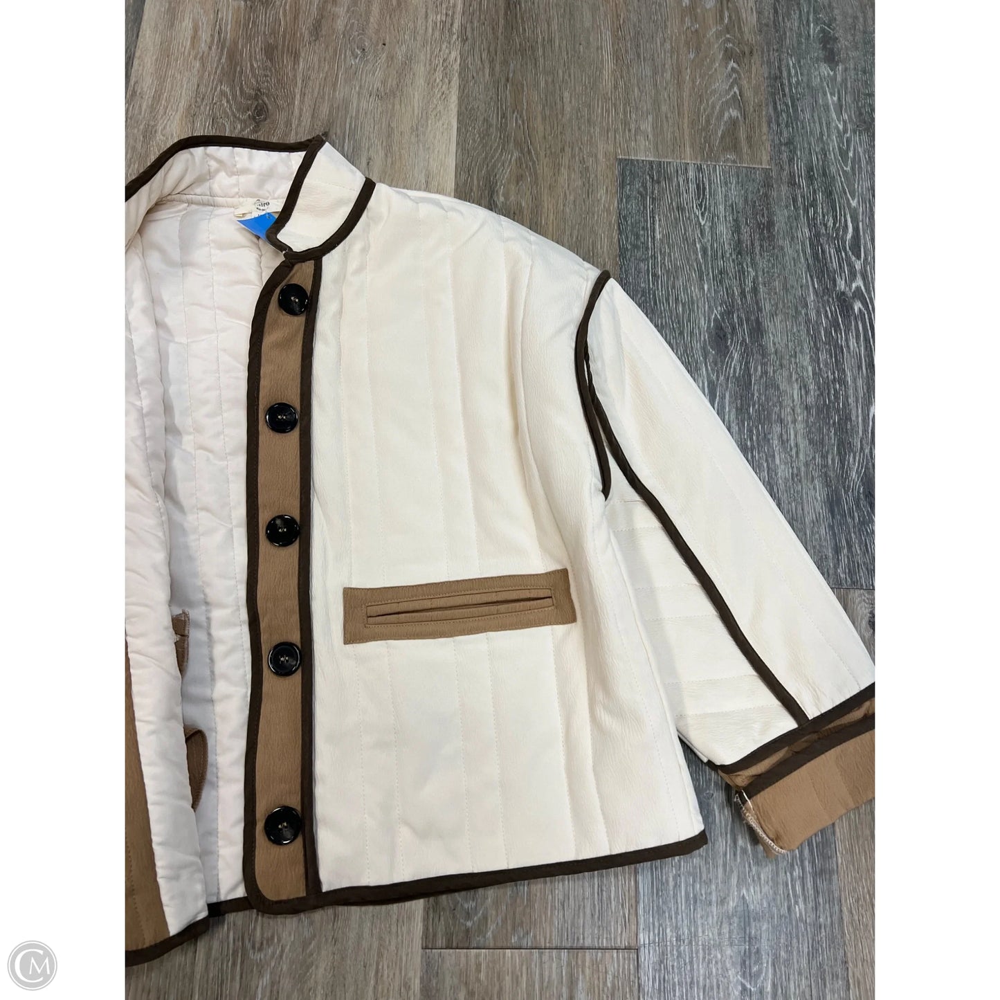 Jacket Puffer & Quilted By Entro In Cream, Size: M