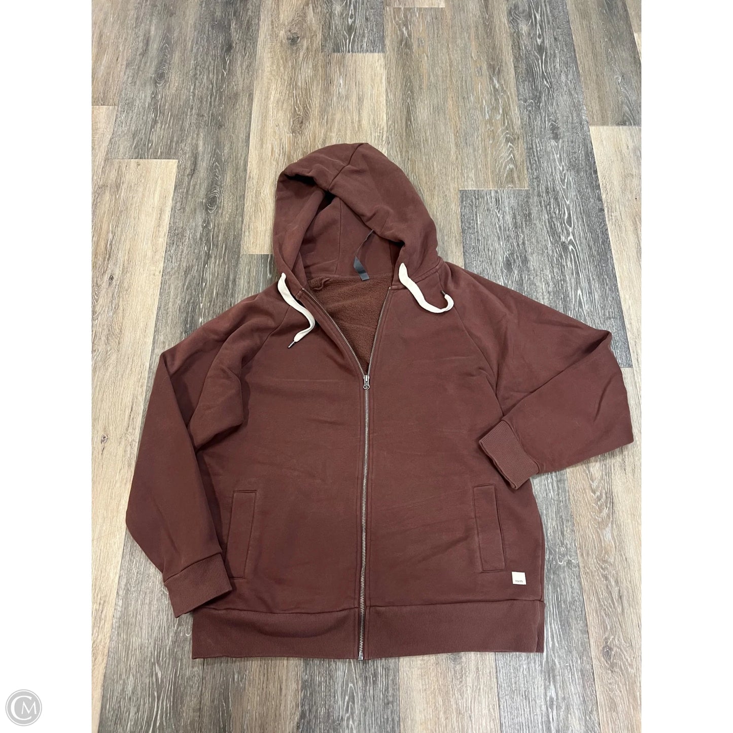 Athletic Sweatshirt Hoodie By Vuori In Brown, Size: L