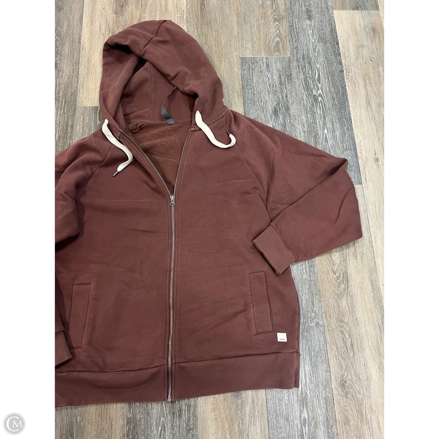 Athletic Sweatshirt Hoodie By Vuori In Brown, Size: L