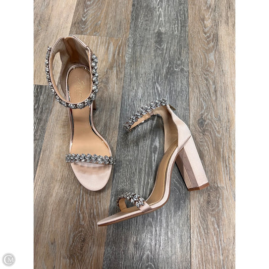 Sandals Heels Block By Badgley Mischka In Cream, Size: 8