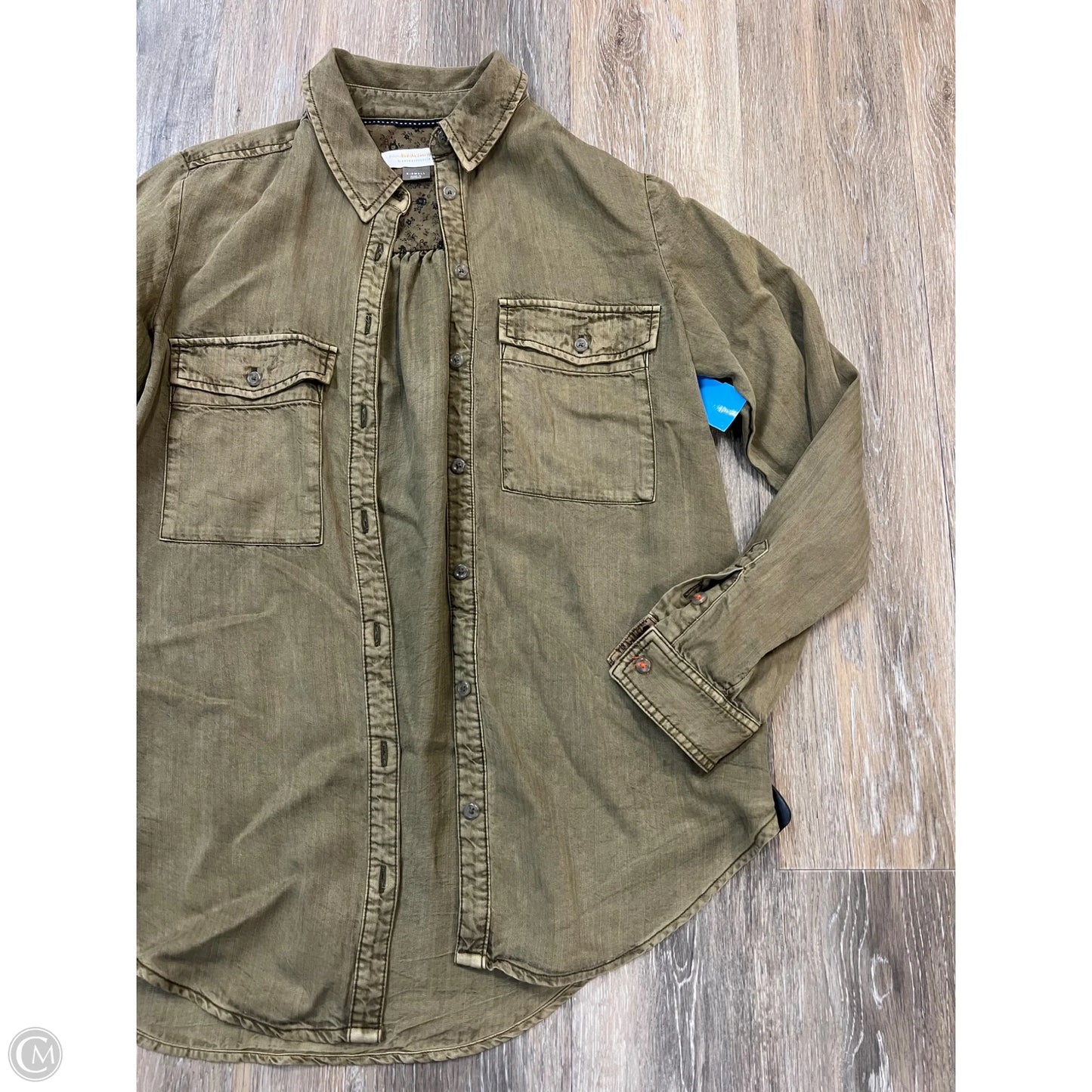 Blouse Long Sleeve By Pilcro In Green, Size: Xs