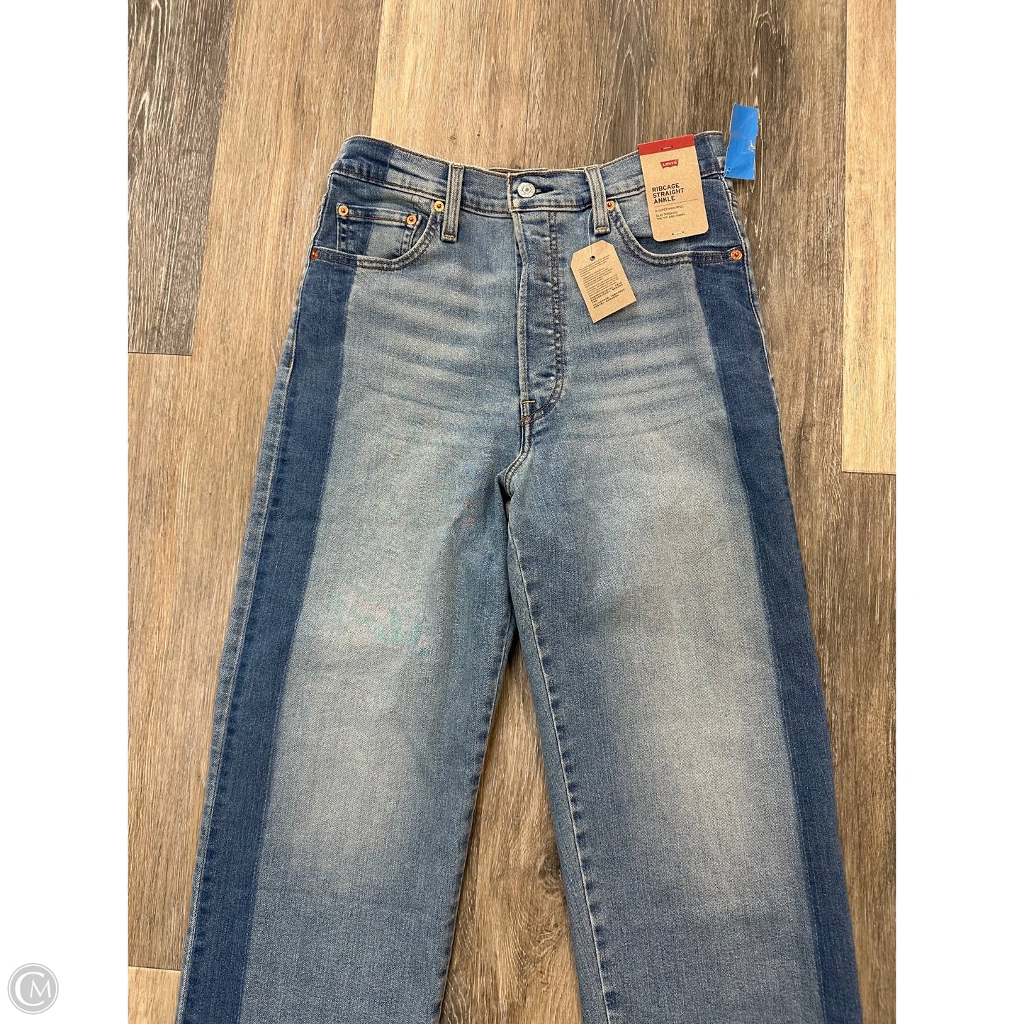Jeans Straight By Levis In Blue Denim, Size: 8