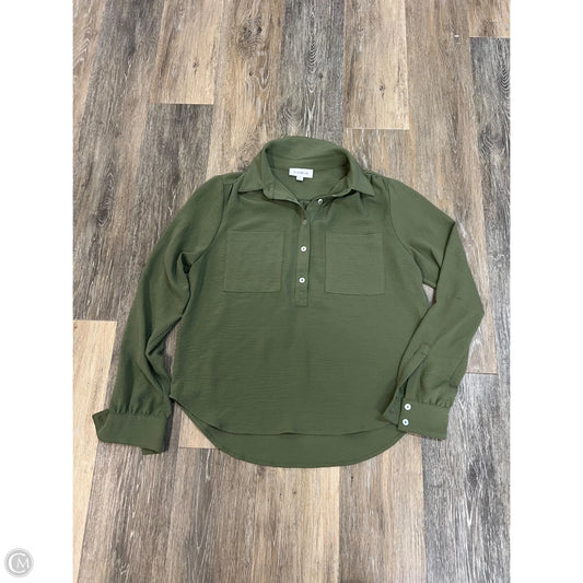 -Blouse Long Sleeve By Evereve In Green, Size: S