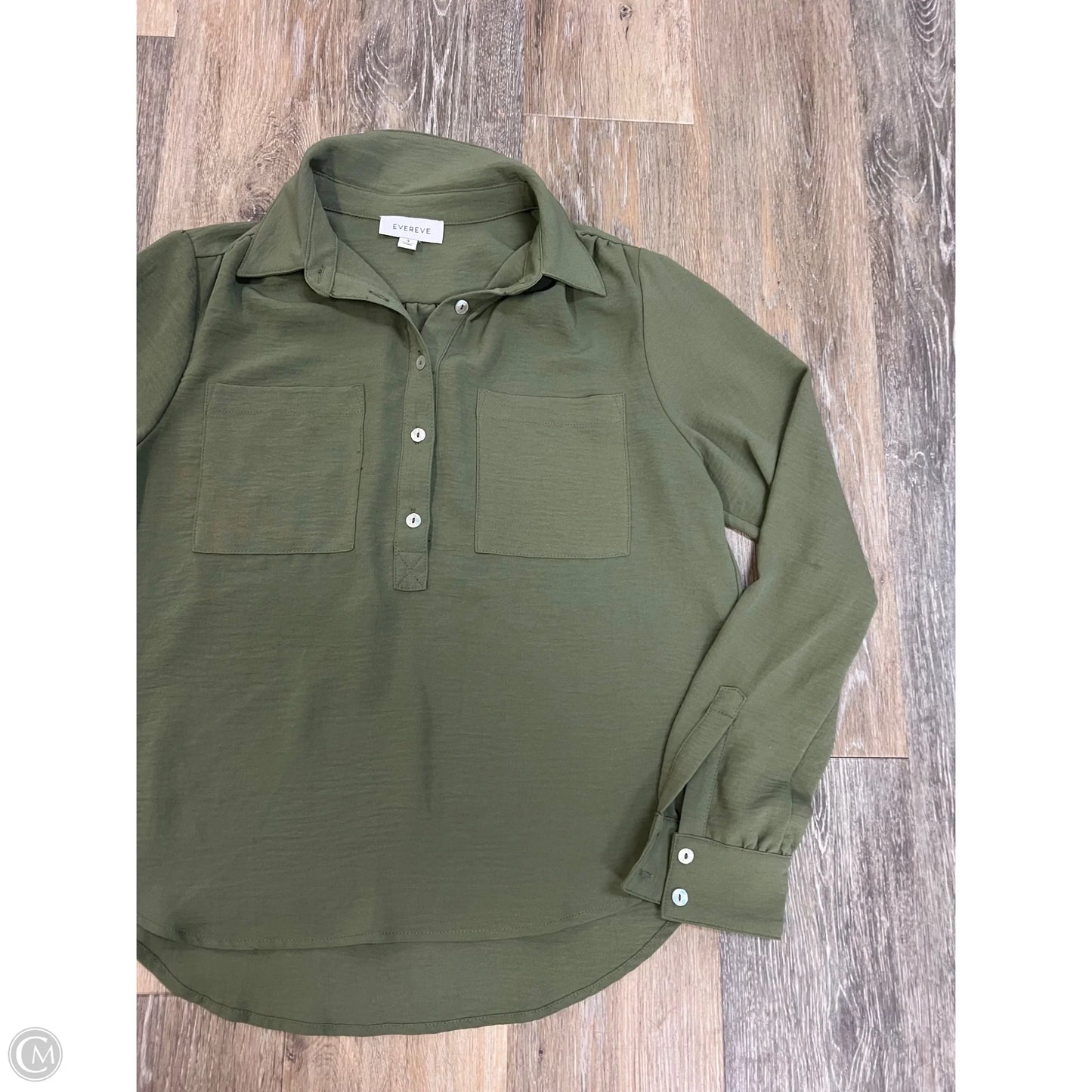 -Blouse Long Sleeve By Evereve In Green, Size: S