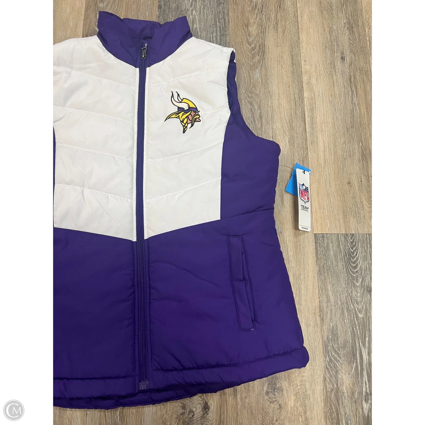 Vest Puffer & Quilted By Nfl In Purple & White, Size: M