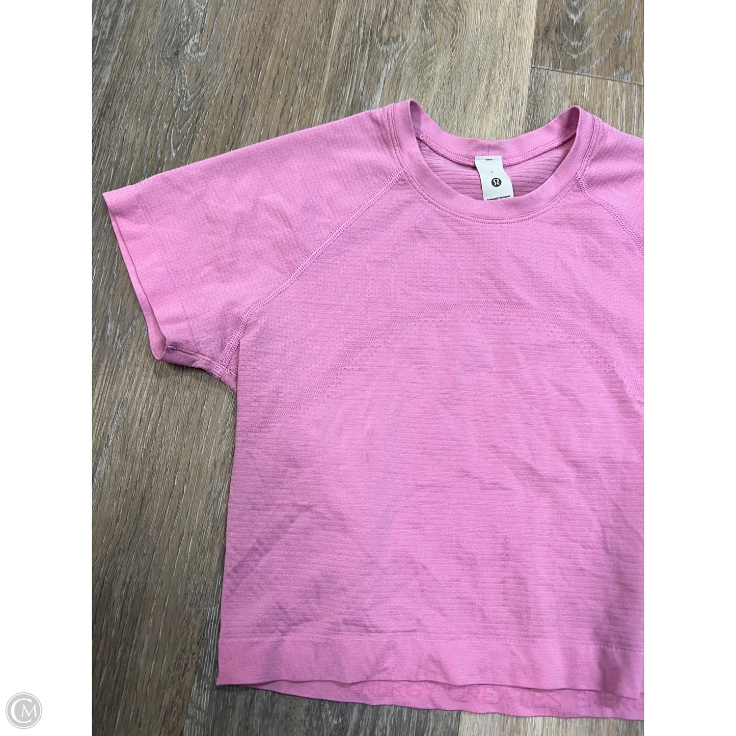 Athletic Top Short Sleeve By Lululemon In Pink, Size: 6
