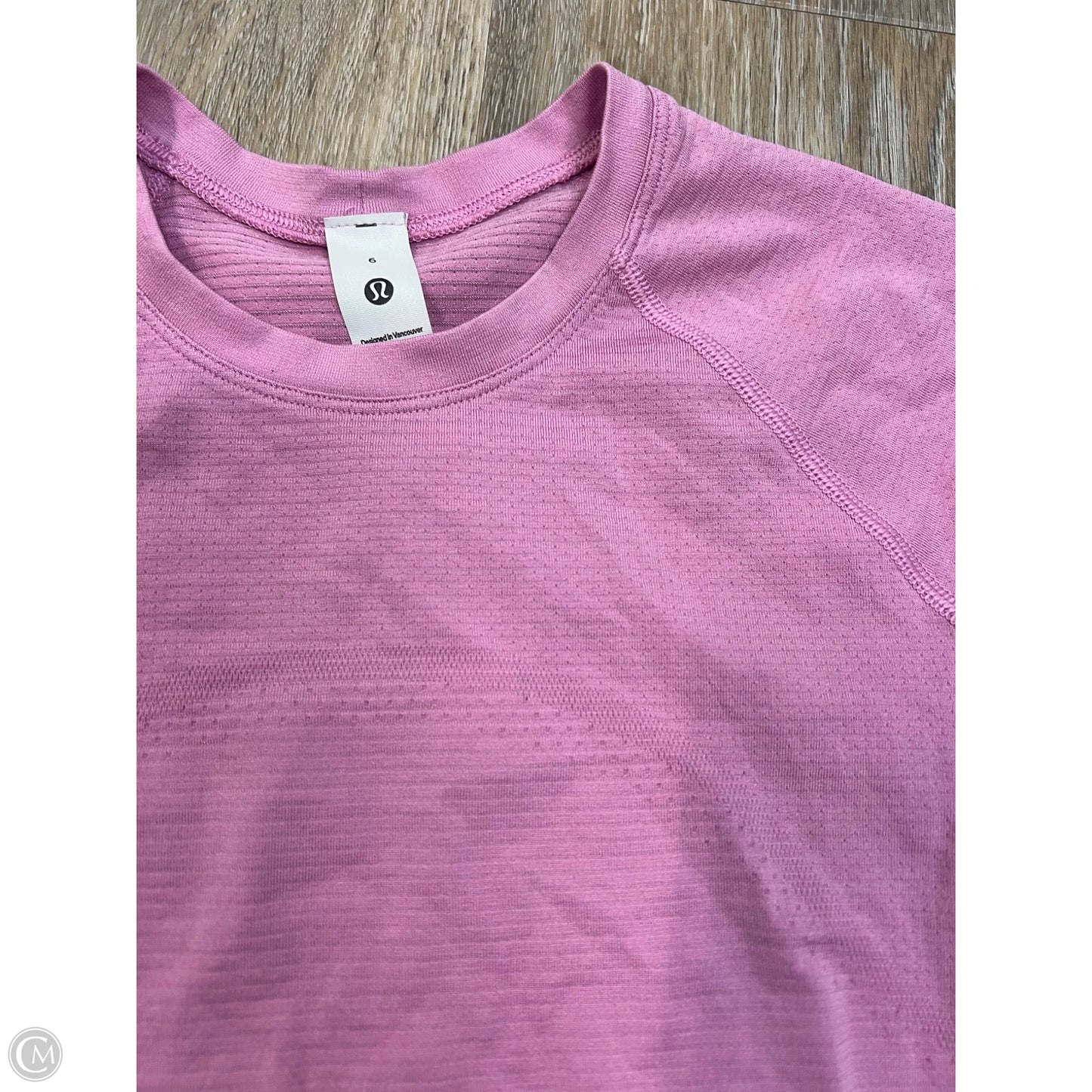 Athletic Top Short Sleeve By Lululemon In Pink, Size: 6