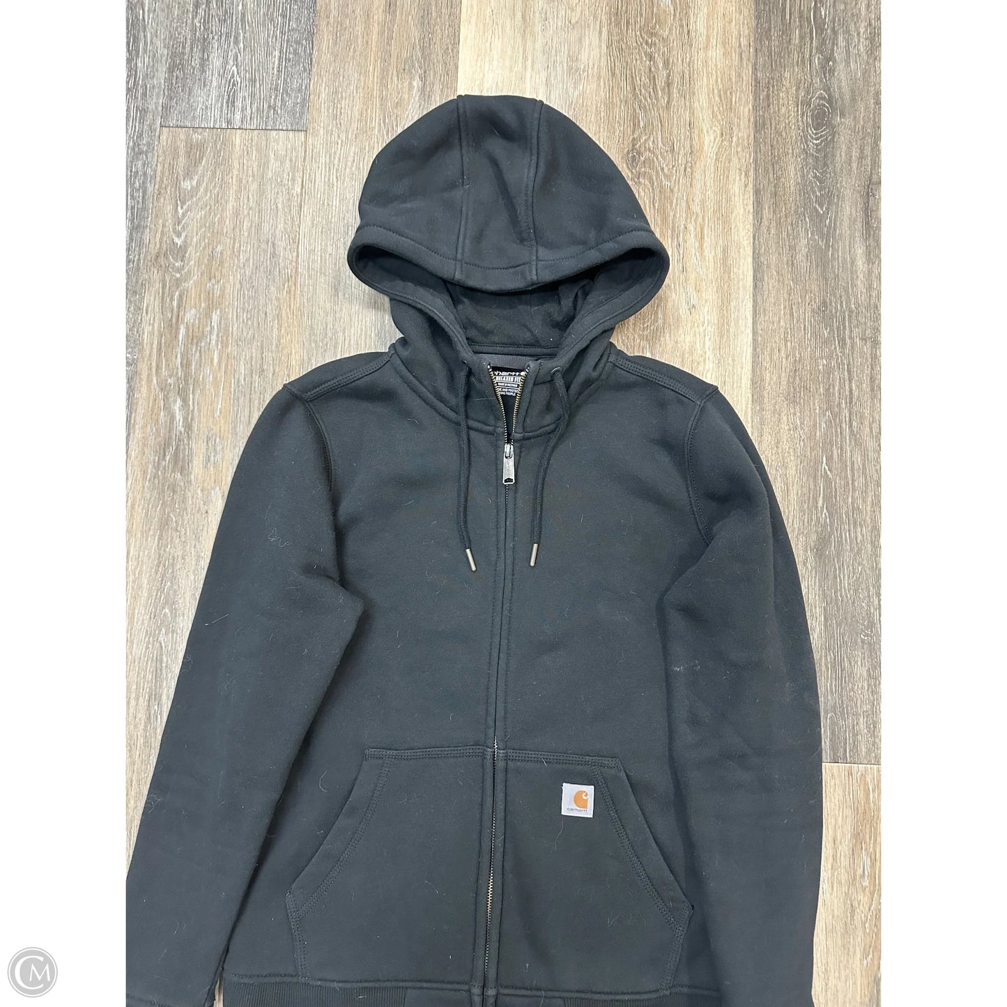 Athletic Sweatshirt Hoodie By Carhartt In Black, Size: M