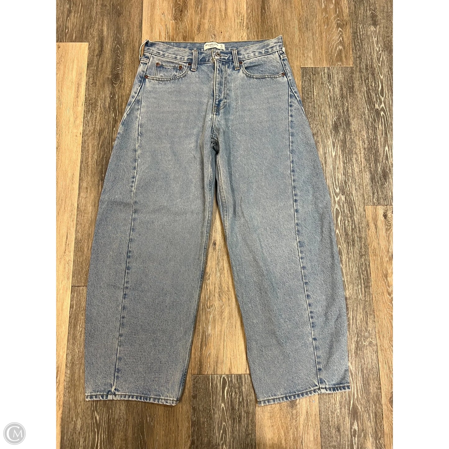 Jeans Wide Leg By Abercrombie And Fitch In Blue Denim, Size: 4/27