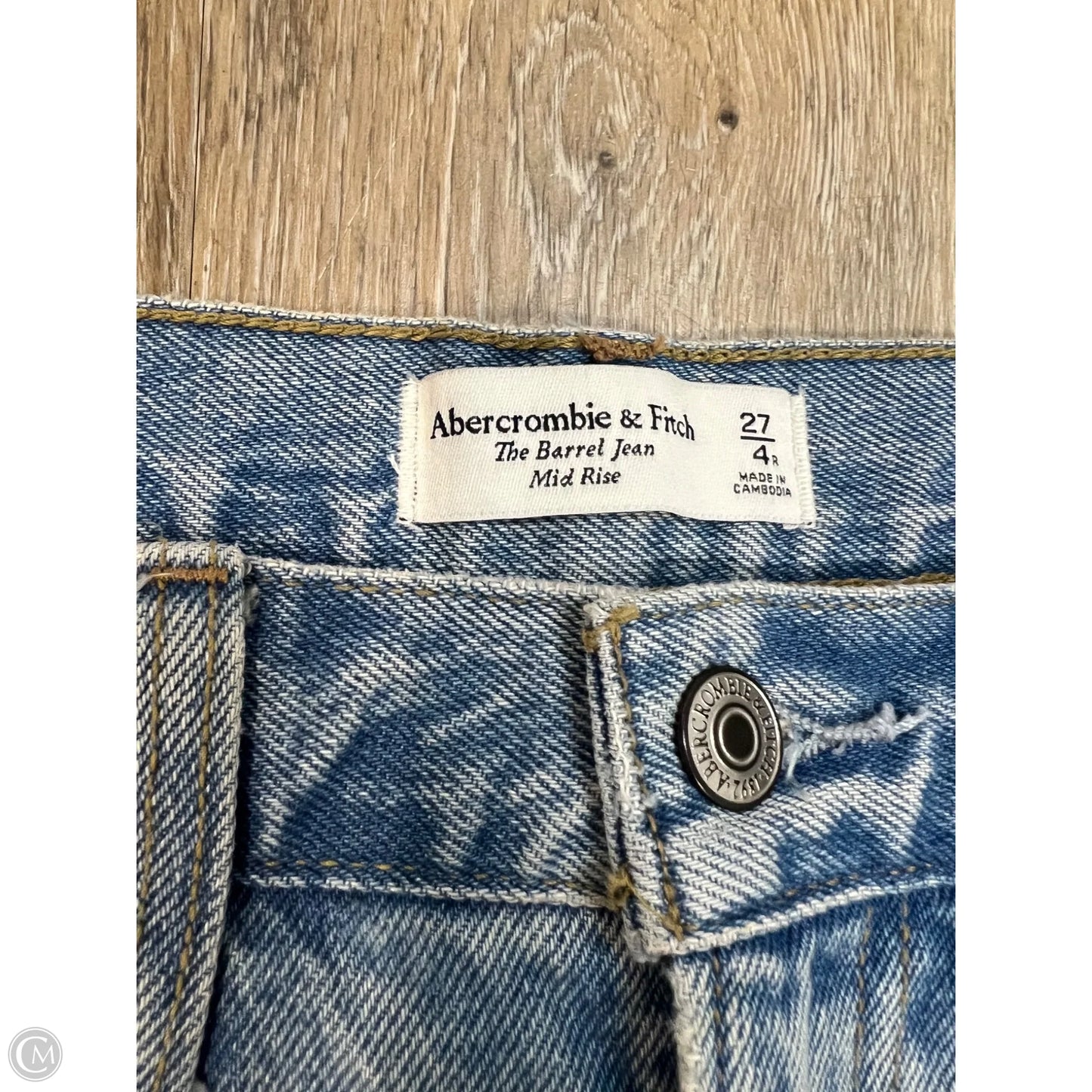 Jeans Wide Leg By Abercrombie And Fitch In Blue Denim, Size: 4/27