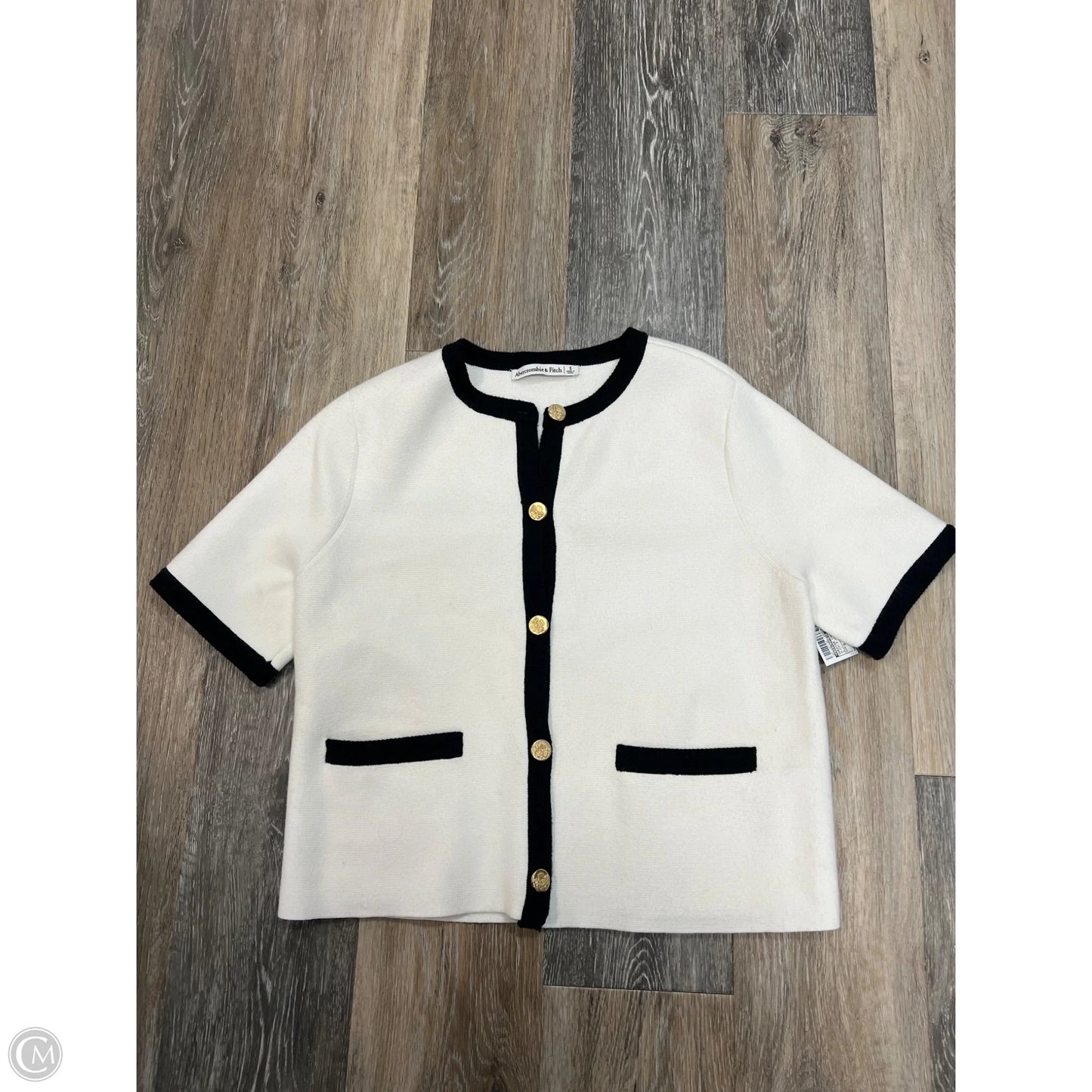 Sweater Cardigan By Abercrombie And Fitch In Black & White, Size: S