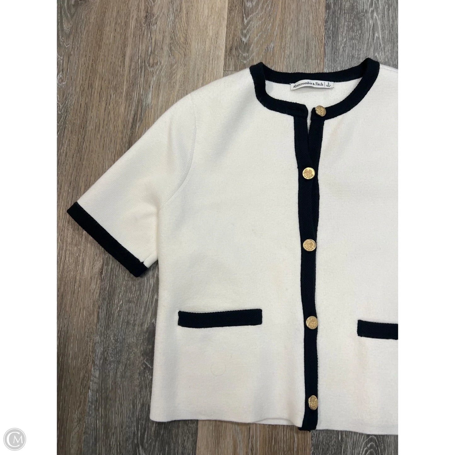 Sweater Cardigan By Abercrombie And Fitch In Black & White, Size: S