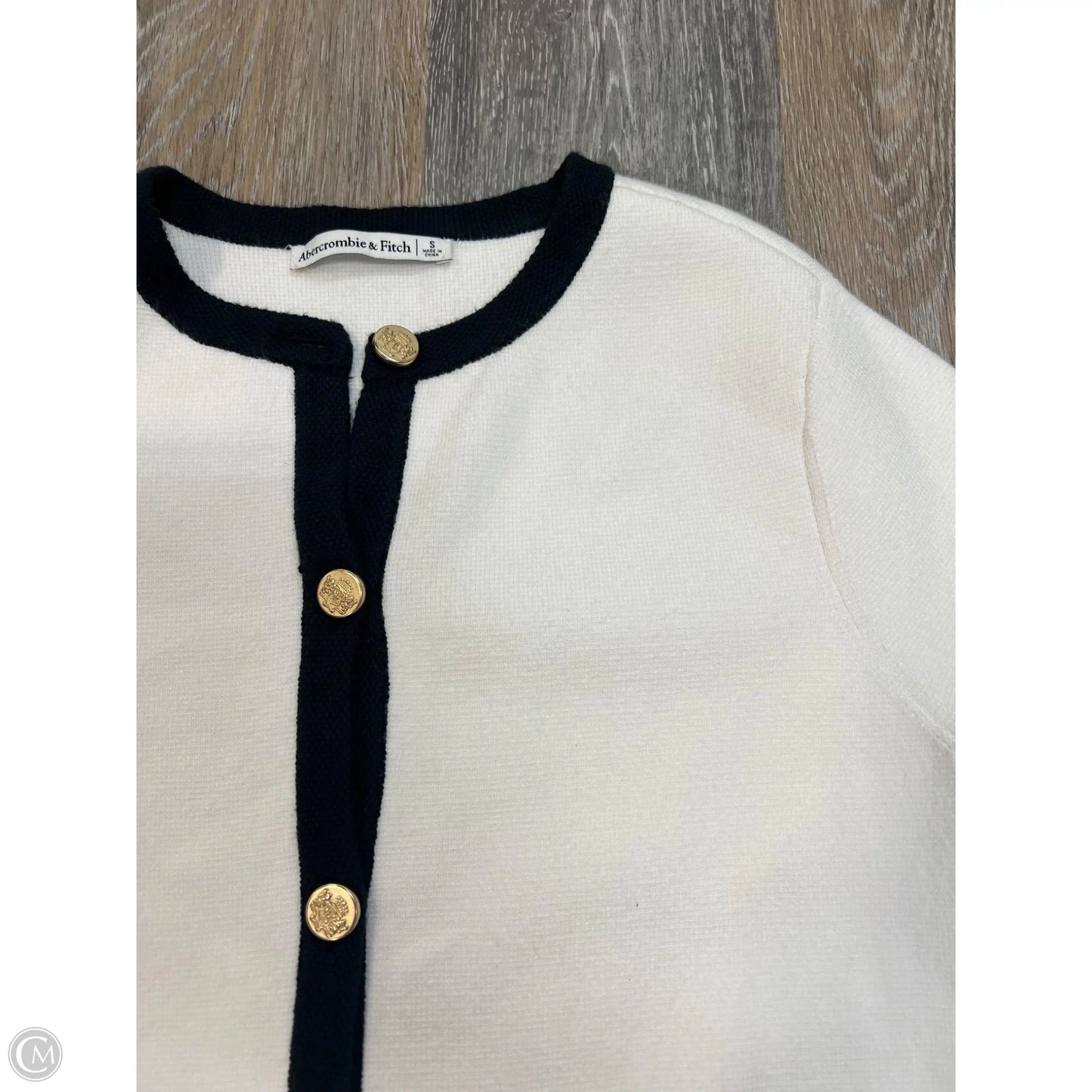 Sweater Cardigan By Abercrombie And Fitch In Black & White, Size: S