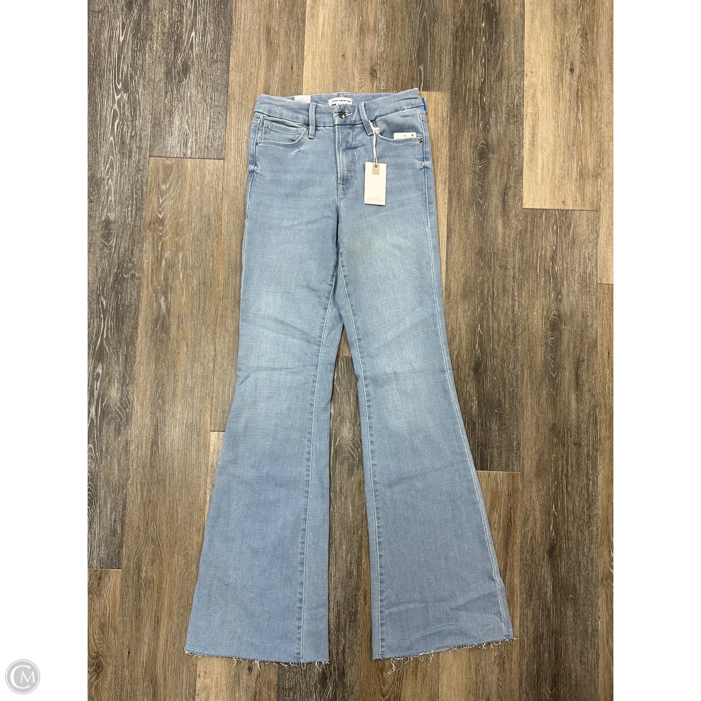 Jeans Flared By Good American In Blue Denim, Size: 2