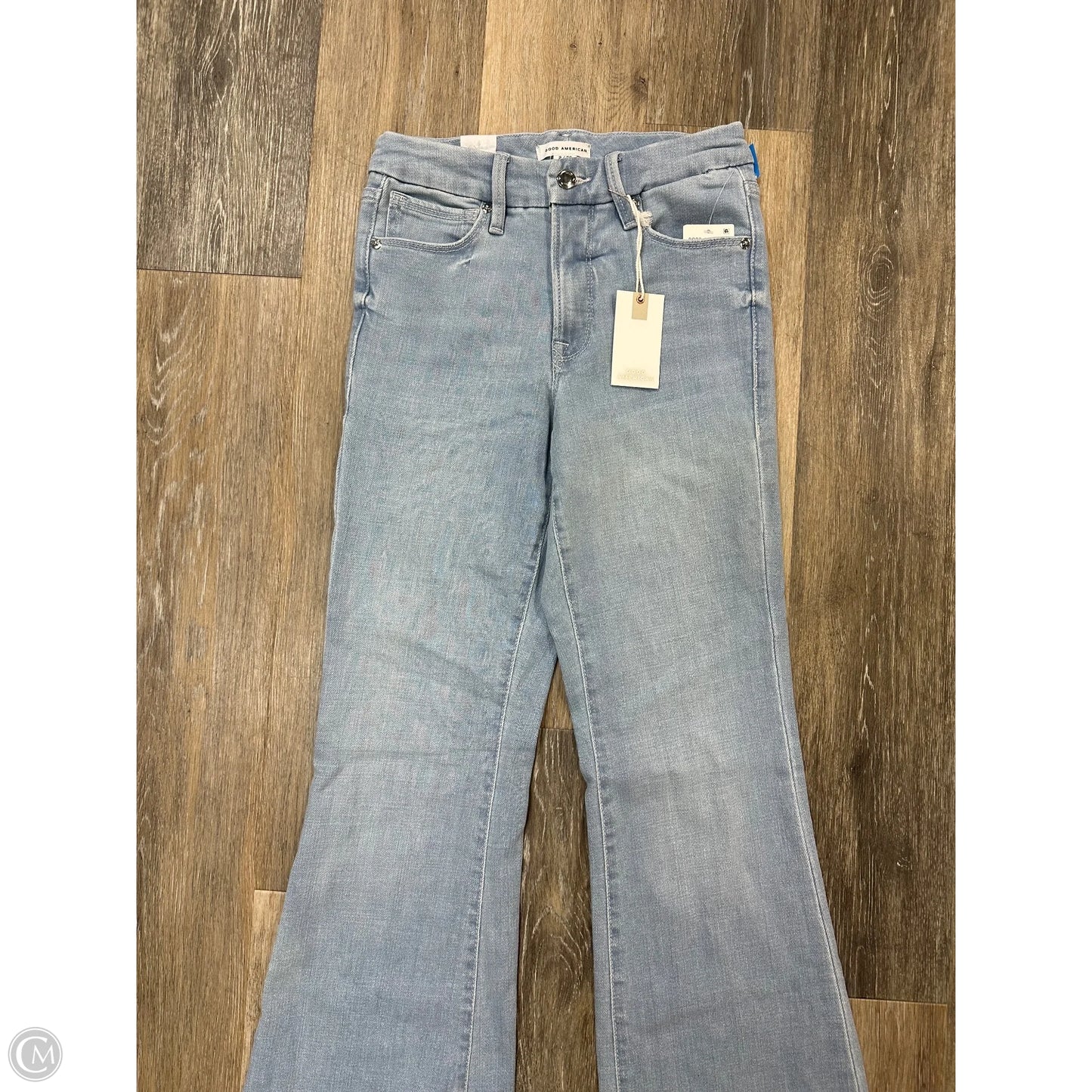 Jeans Flared By Good American In Blue Denim, Size: 2