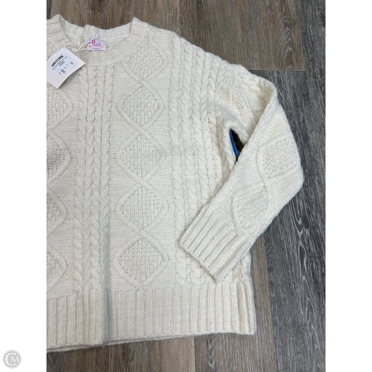 Sweater By Pink Pineapple In Cream, Size: Osfm