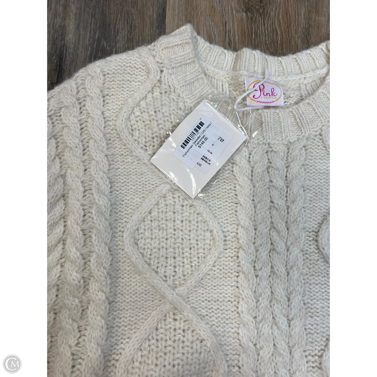 Sweater By Pink Pineapple In Cream, Size: Osfm