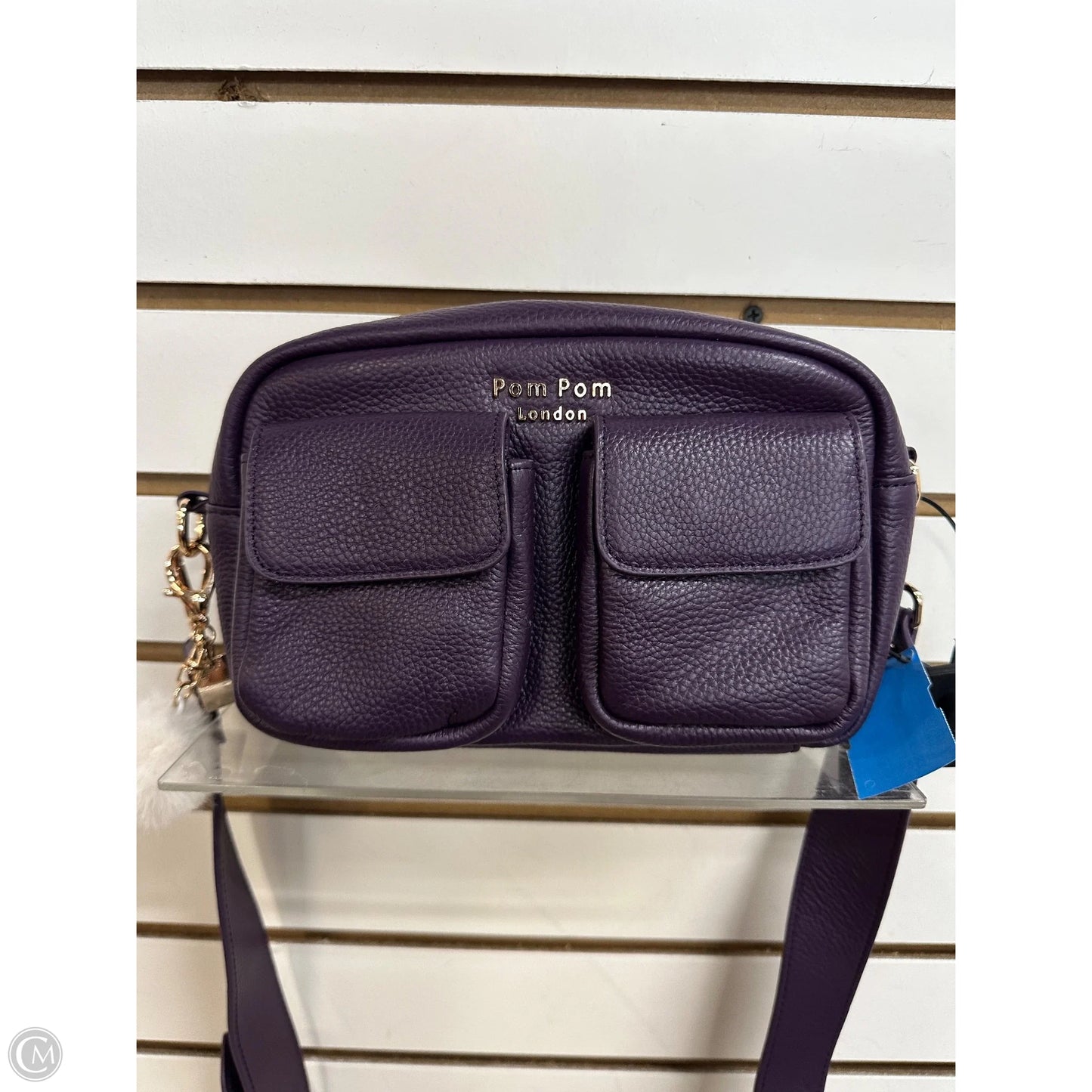 Crossbody Leather By Pom Pom London, Size: Medium